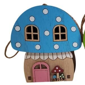 Wooden Ornament - Mushroom Houses - 4"